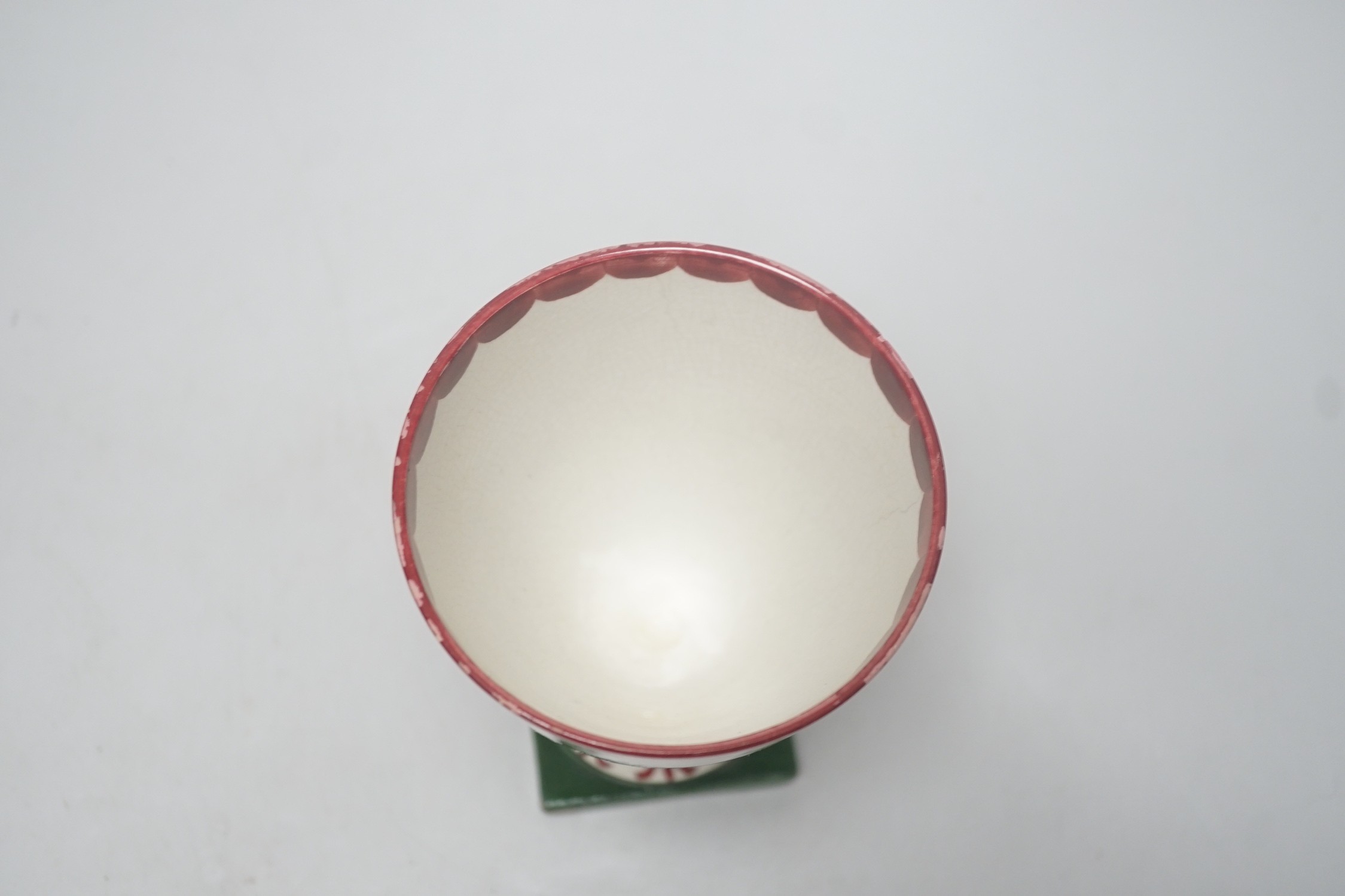 A Wemyss Queen Victoria Diamond jubilee commemorative goblet, 1897, retailed by T.Goode and Co., 14cm